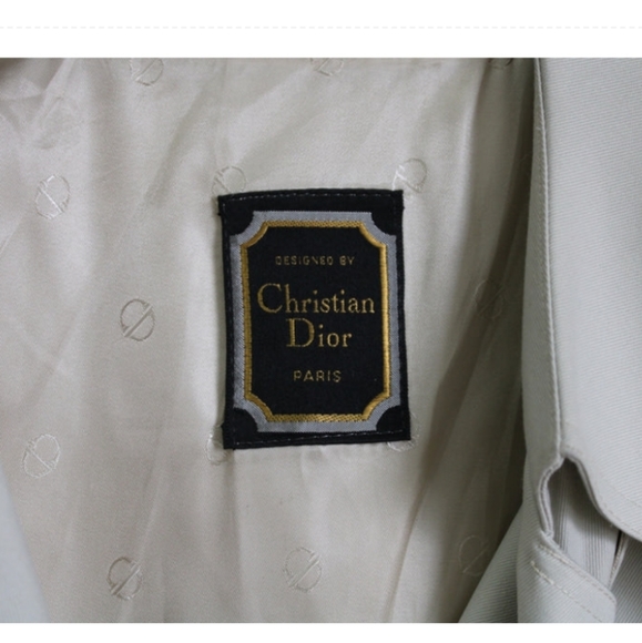 SOLD Christian Dior Vintage Mens Tan Khaki Trench Coat Ankle Length - Picture 13 of 15